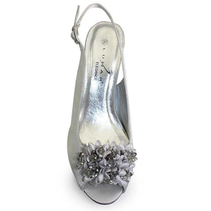 Grey - Lifestyle - Lunar Womens-Ladies Sabrina Corsage Court Shoes