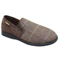 Brown - Front - Goodyear Mens Harrison Tweed Slippers