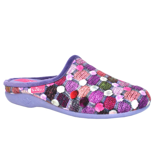 Purple - Front - Lunar Womens-Ladies Crackle Slippers