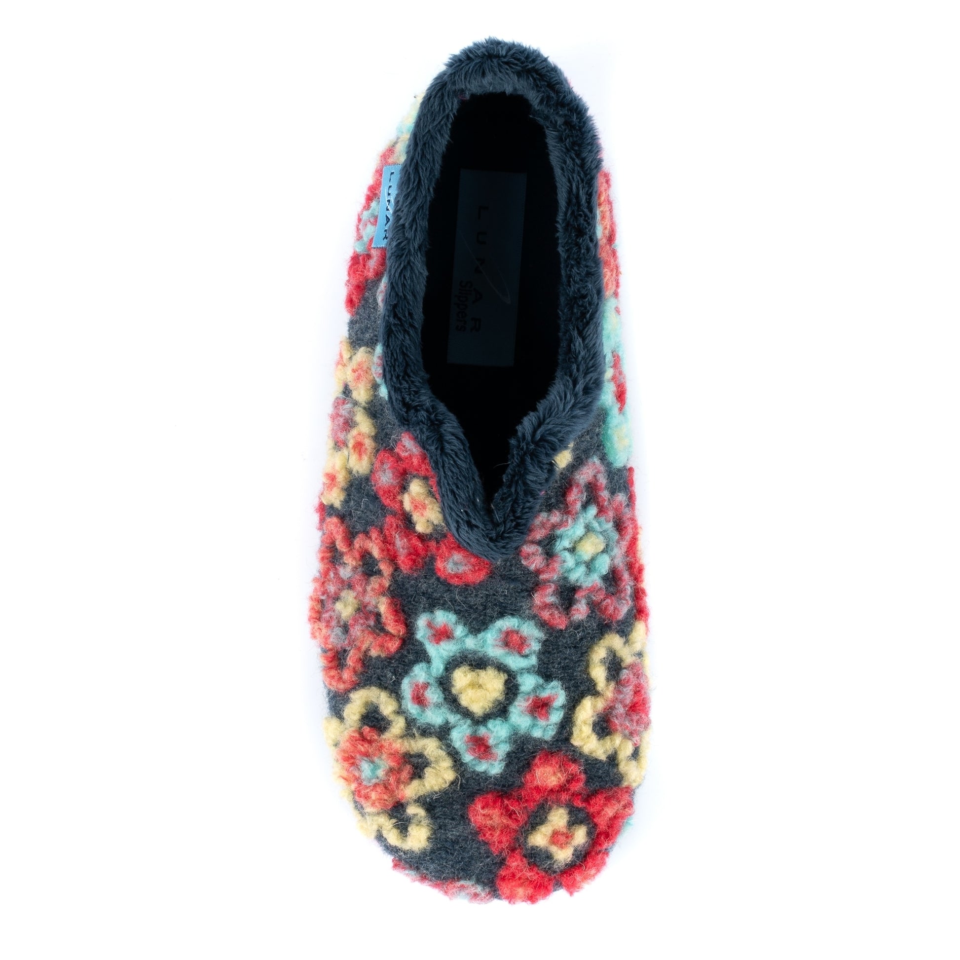 Blue-Red-Yellow - Lifestyle - Lunar Womens-Ladies Hippy Flower Slippers