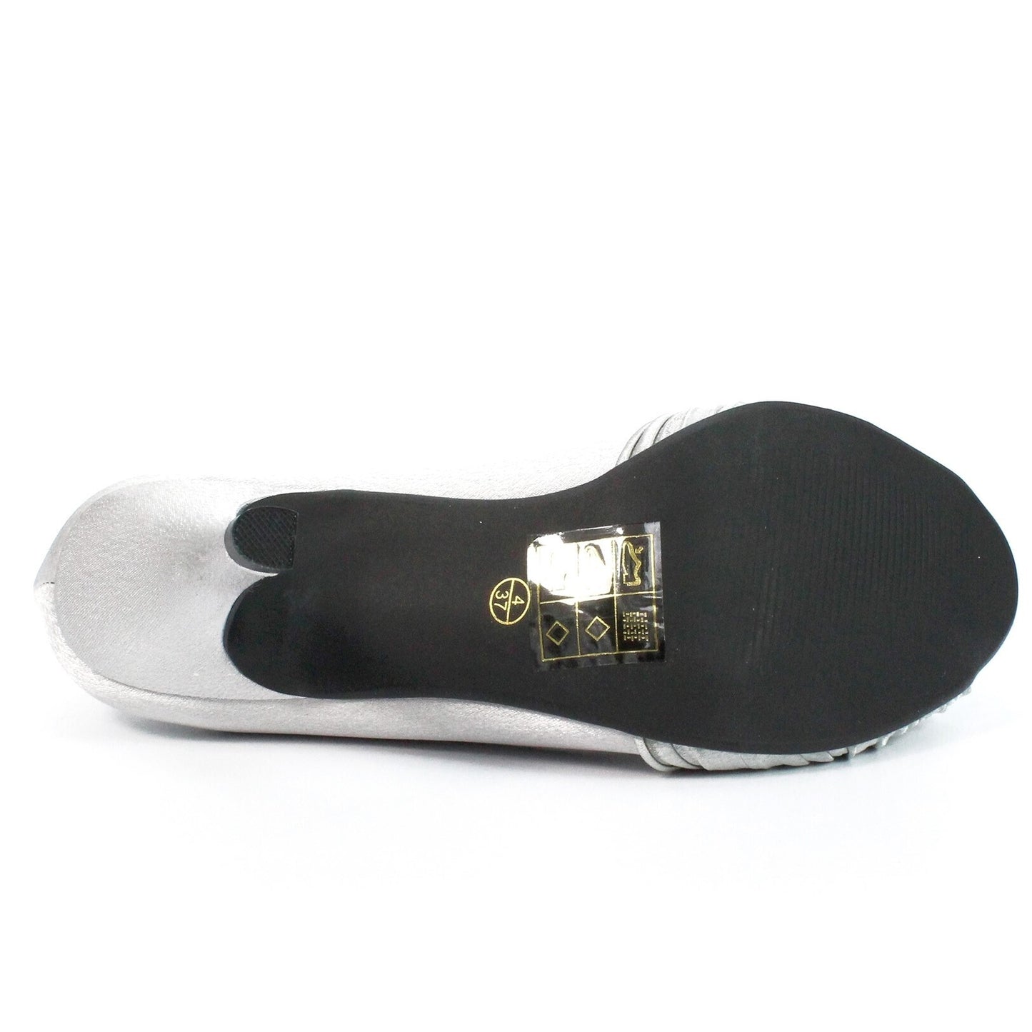 Light Grey - Pack Shot - Lunar Womens-Ladies Sienna Diamante Court Shoes