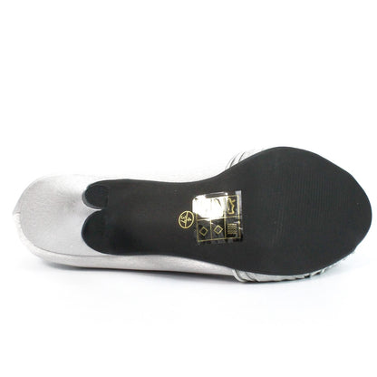 Light Grey - Pack Shot - Lunar Womens-Ladies Sienna Diamante Court Shoes