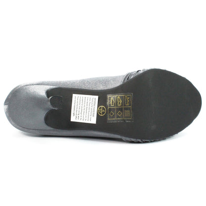Dark Grey - Close up - Lunar Womens-Ladies Sienna Diamante Court Shoes