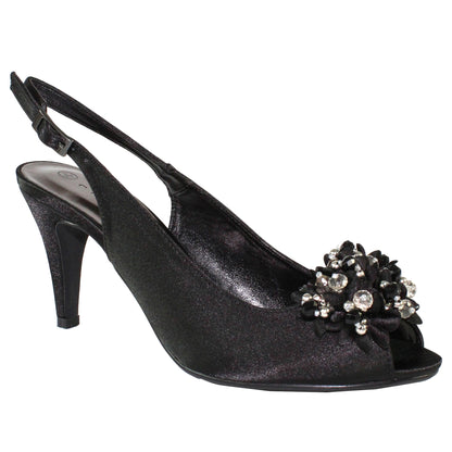 Black - Front - Lunar Womens-Ladies Sabrina Court Shoes