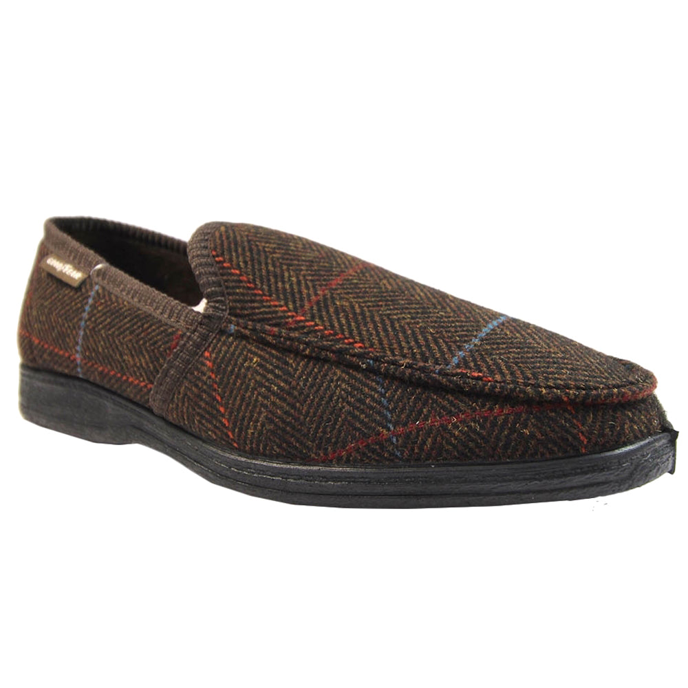 Brown - Front - Goodyear Mens Eisenhower Slippers