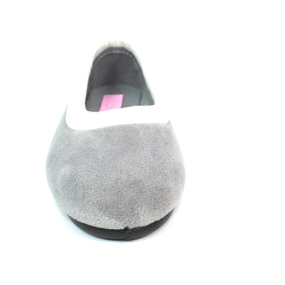 Grey - Pack Shot - Lunar Womens-Ladies Mabel Slippers
