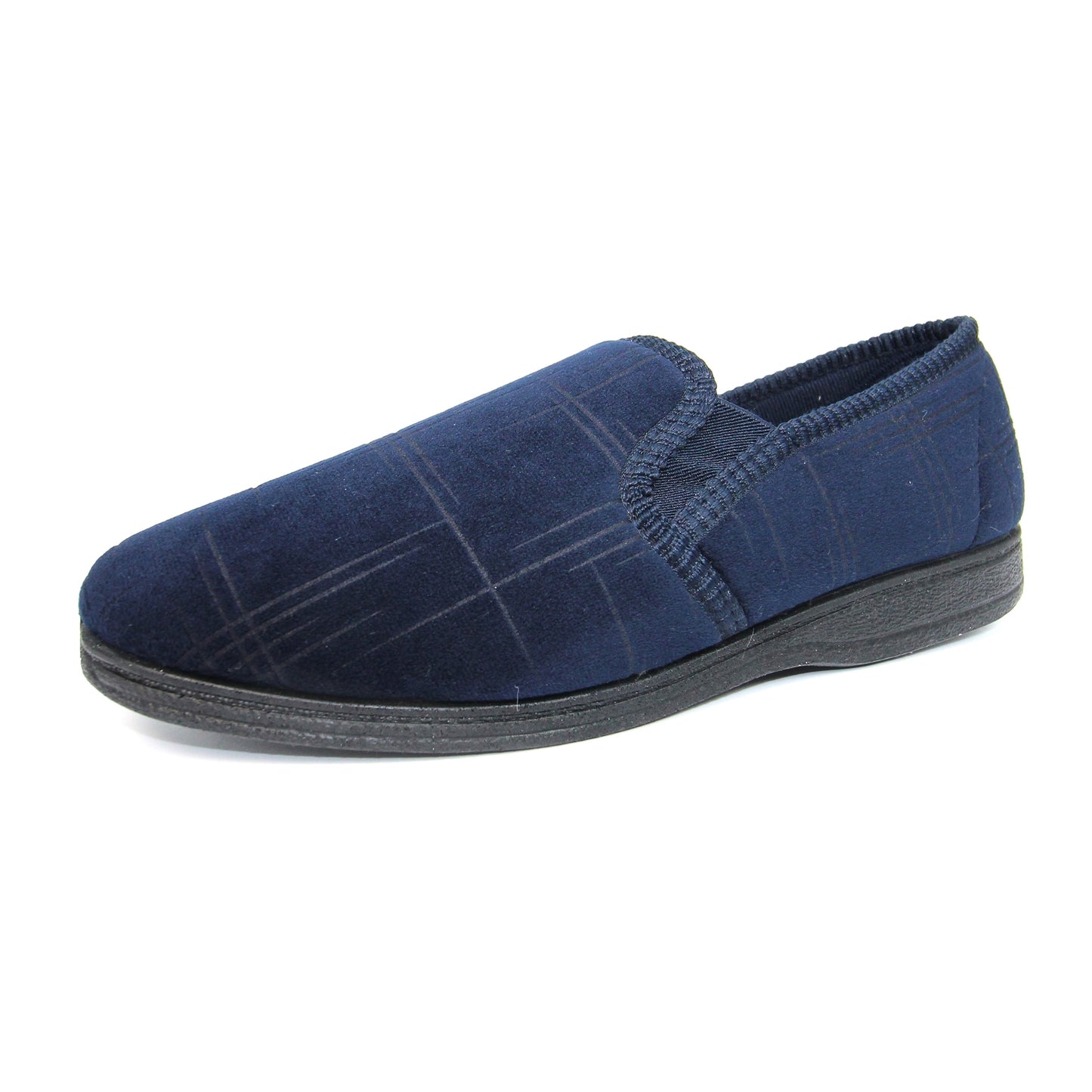 Navy - Side - Goodyear Mens Denver Slippers
