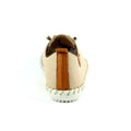 Beige-White - Back - Lunar Womens-Ladies St Ives Leather Plimsolls