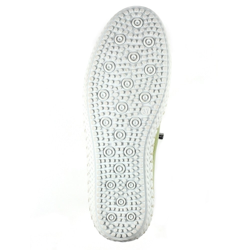 Khaki Green - Lifestyle - Lunar Womens-Ladies St Ives Leather Plimsolls