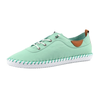 Mint - Side - Lunar Womens-Ladies St Ives Leather Plimsolls