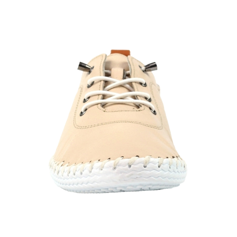Cream - Lifestyle - Lunar Womens-Ladies St Ives Leather Plimsolls