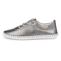 Pewter Grey - Back - Lunar Womens-Ladies St Ives Leather Plimsolls