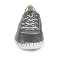 Pewter Grey - Pack Shot - Lunar Womens-Ladies St Ives Leather Plimsolls
