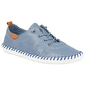 Mid Blue - Front - Lunar Womens-Ladies St Ives Leather Plimsolls