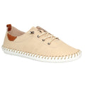 Beige - Front - Lunar Womens-Ladies St Ives Leather Plimsolls