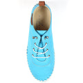 Turquoise-White - Pack Shot - Lunar Womens-Ladies St Ives Leather Plimsolls