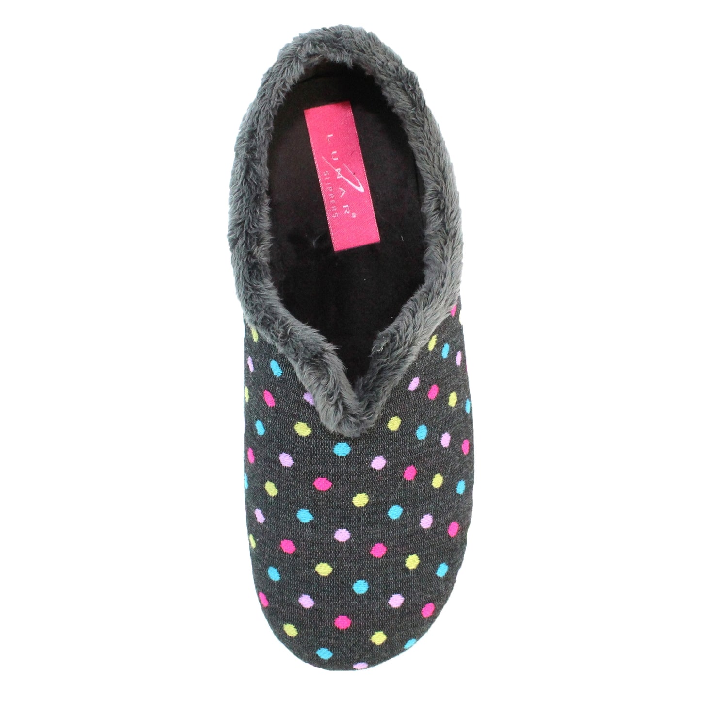 Black - Lifestyle - Lunar Womens-Ladies Lava Polka Dot Slippers