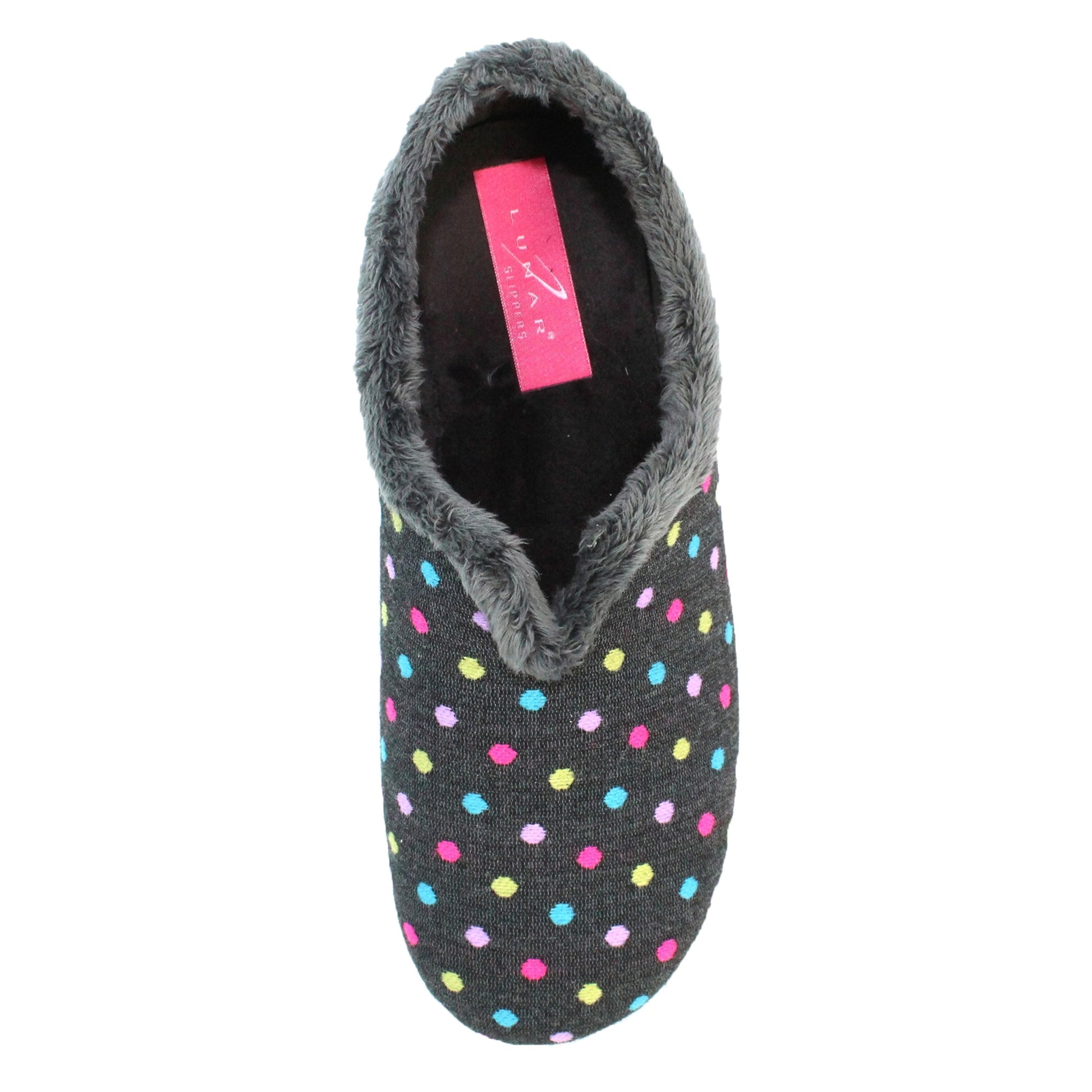 Black - Lifestyle - Lunar Womens-Ladies Lava Polka Dot Slippers