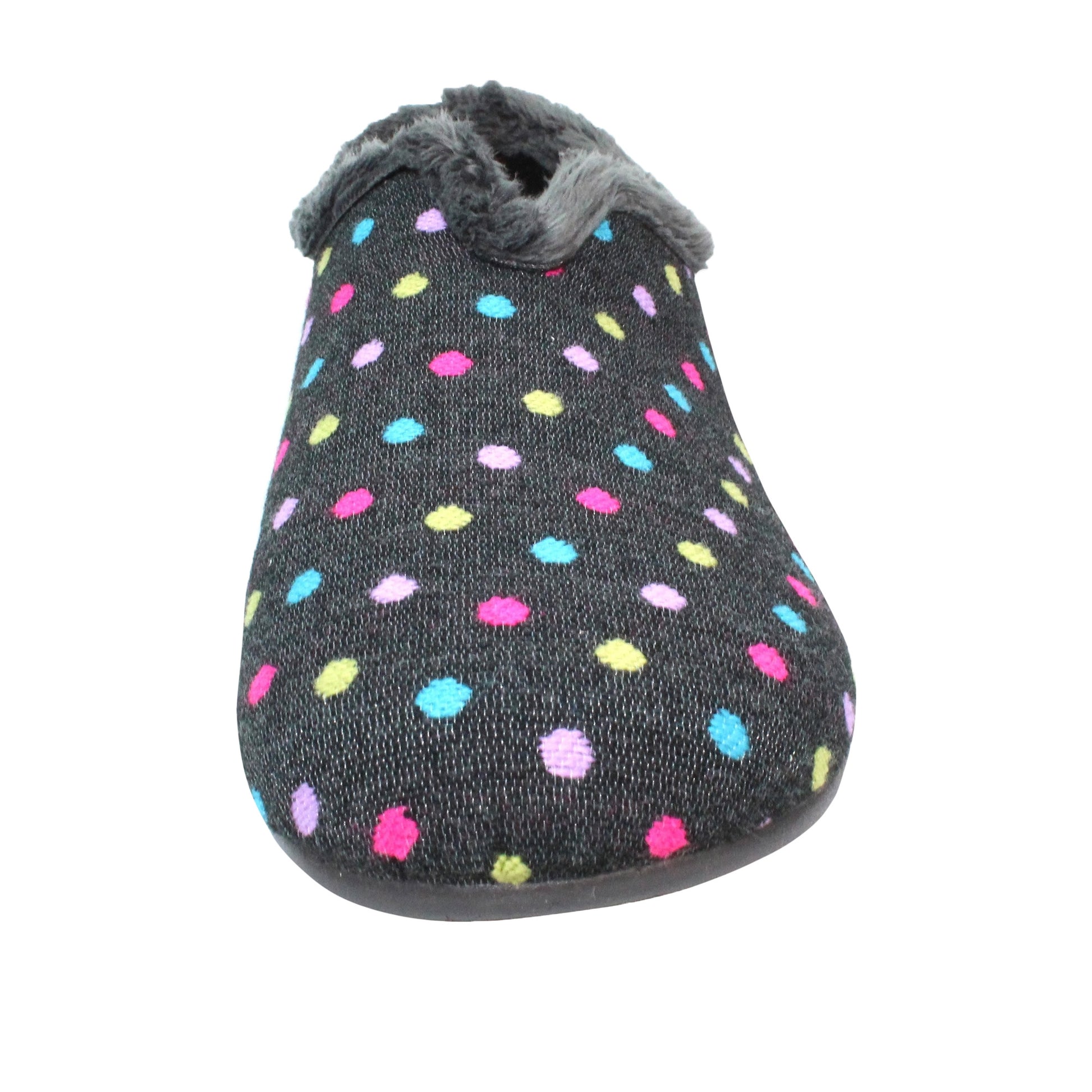 Black - Close up - Lunar Womens-Ladies Lava Polka Dot Slippers