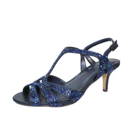 Navy - Close up - Lunar Womens-Ladies Francie Wide Sandals