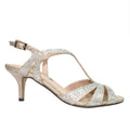 Gold - Back - Lunar Womens-Ladies Francie Wide Sandals