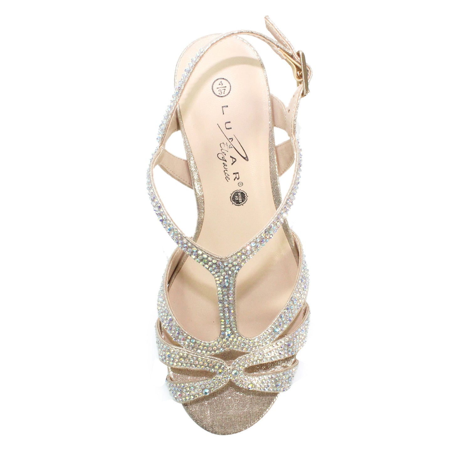 Gold - Lifestyle - Lunar Womens-Ladies Francie Wide Sandals