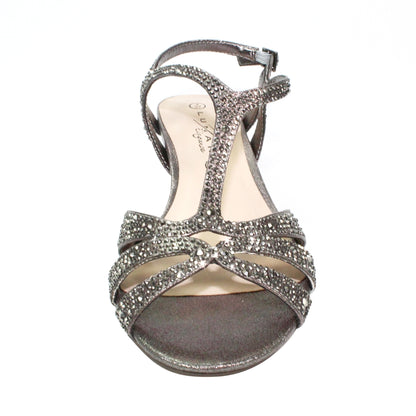 Pewter Grey - Close up - Lunar Womens-Ladies Francie Wide Sandals