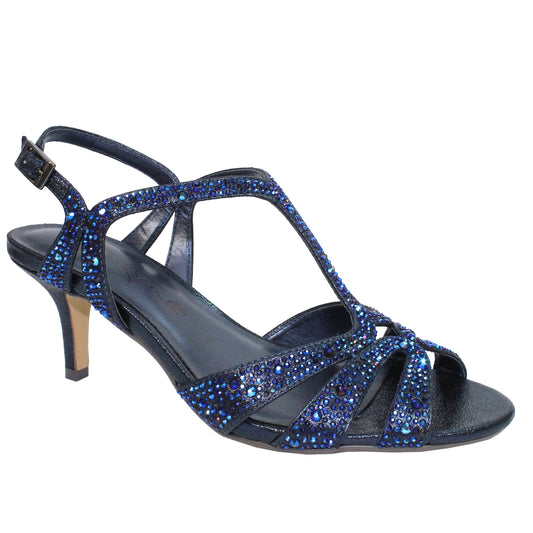 Navy - Front - Lunar Womens-Ladies Francie Wide Sandals