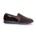 Brown - Back - Goodyear Mens Calder Pinstripe Slippers