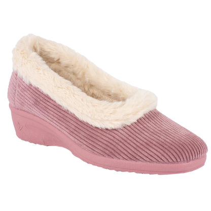 Pink - Front - Lunar Womens-Ladies Glynis Slippers