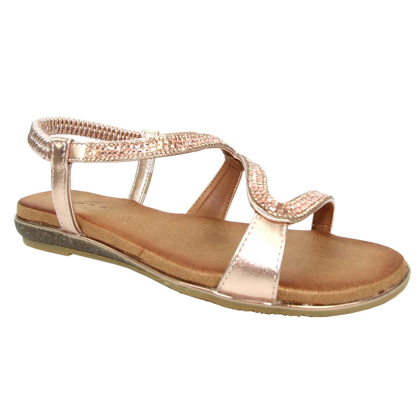 Rose - Front - Lunar Womens-Ladies Emilia S Pattern Sandals