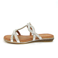 Silver - Side - Lunar Womens-Ladies Gabriela Sandals