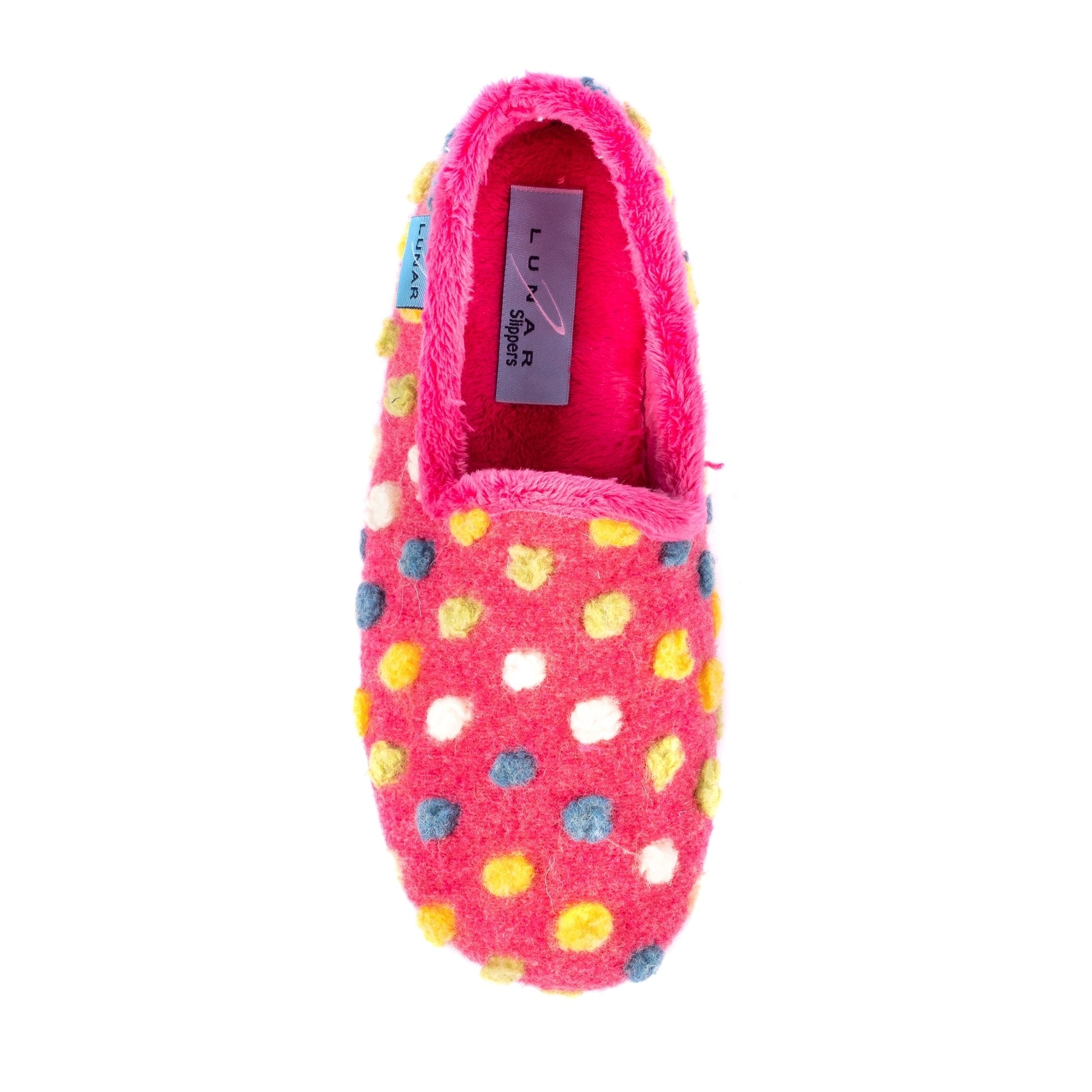 Pink - Lifestyle - Lunar Womens-Ladies Helix Polka Dot Slippers