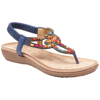 Blue - Front - Lunar Womens-Ladies Una Sandals