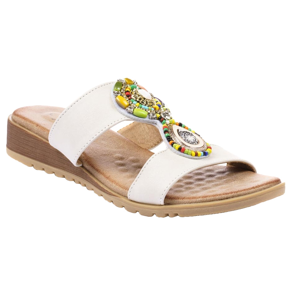 White - Front - Lunar Womens-Ladies Elsa Sandals