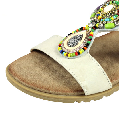 White - Pack Shot - Lunar Womens-Ladies Elsa Sandals