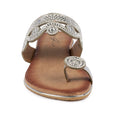 Silver-Brown - Close up - Lunar Womens-Ladies Lynn Sandals
