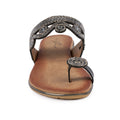 Black-Brown - Close up - Lunar Womens-Ladies Lynn Sandals