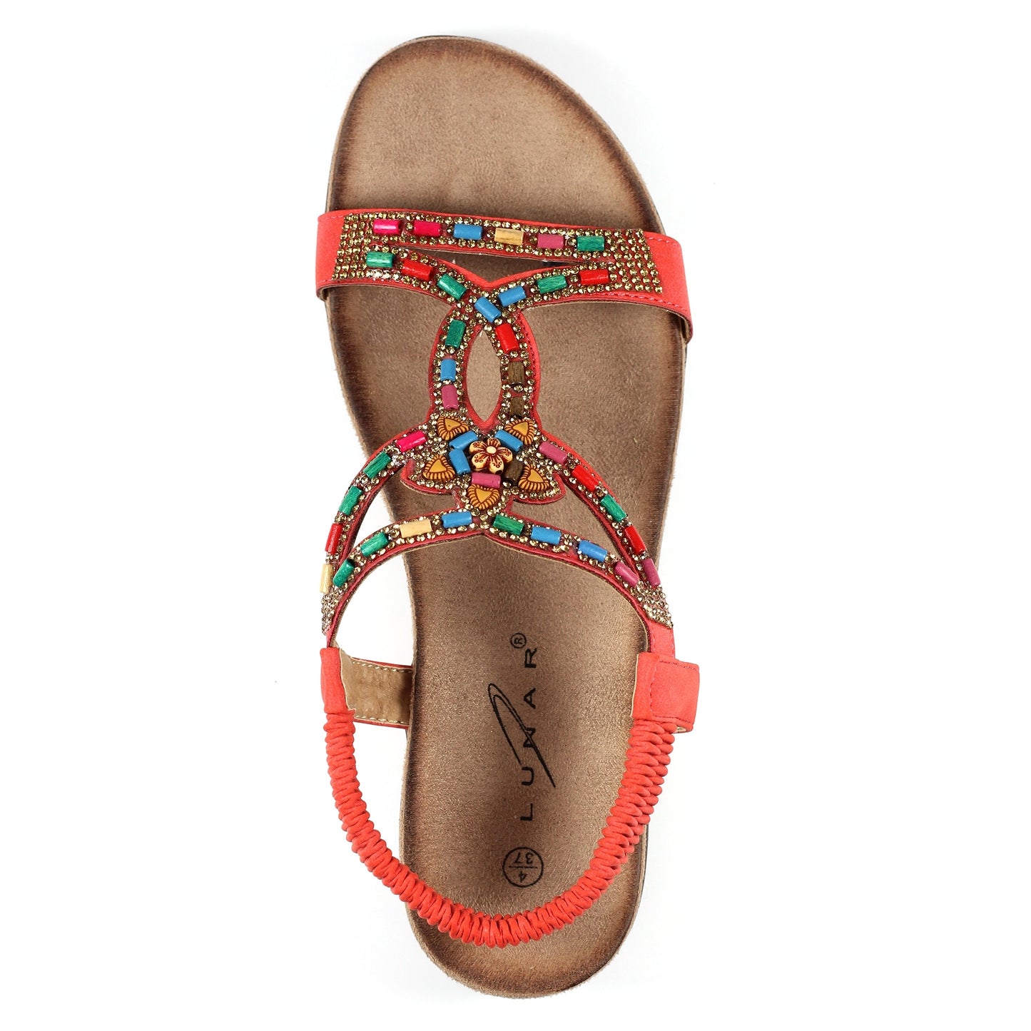 Orange - Lifestyle - Lunar Womens-Ladies Mariella Beaded Sandals