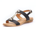 Black - Side - Lunar Womens-Ladies Renoir Sandals