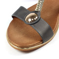Black - Close up - Lunar Womens-Ladies Renoir Sandals