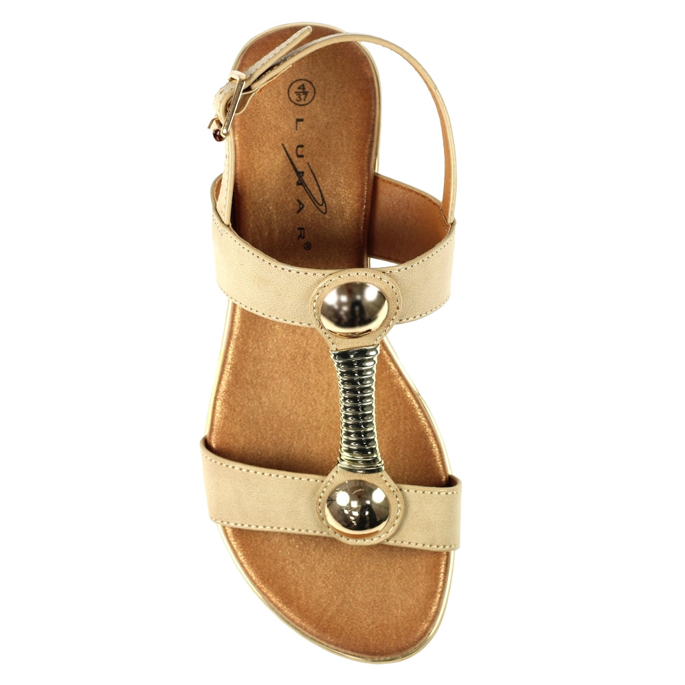 Beige - Lifestyle - Lunar Womens-Ladies Renoir Sandals