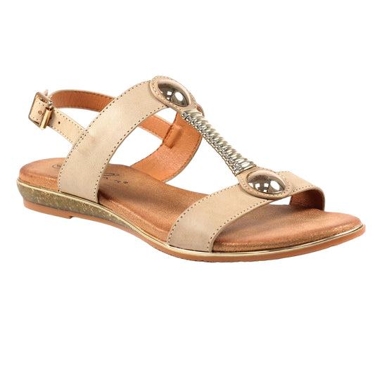 Beige - Front - Lunar Womens-Ladies Renoir Sandals