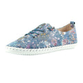 Blue - Lifestyle - Lunar Womens-Ladies Exbury Floral Leather Plimsolls