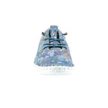 Blue - Pack Shot - Lunar Womens-Ladies Exbury Floral Leather Plimsolls
