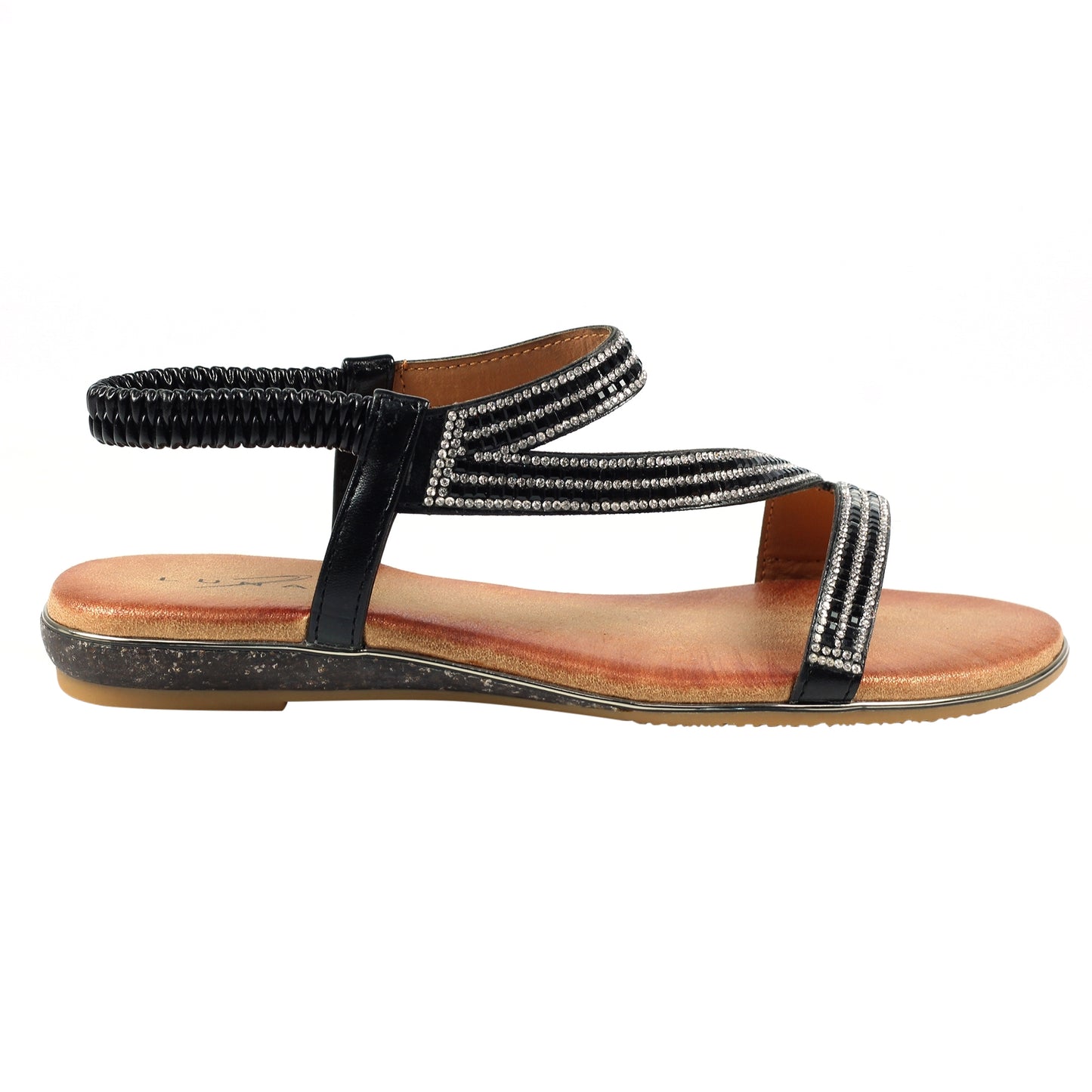 Black-Brown - Back - Lunar Womens-Ladies Blaise II Sandals