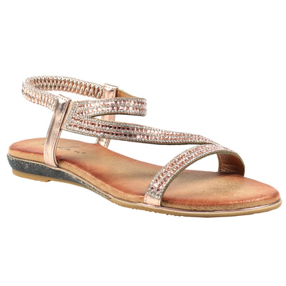 Rose-Brown - Front - Lunar Womens-Ladies Blaise II Sandals