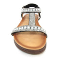 Black - Pack Shot - Lunar Womens-Ladies Tancy Pearl Sandals
