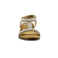 Beige - Side - Lunar Womens-Ladies Tancy Pearl Sandals
