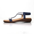 Blue - Side - Lunar Womens-Ladies Tancy Pearl Sandals